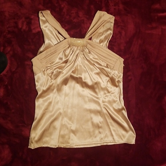 Cache Tops - NWT! Cache silk gold top. Size small